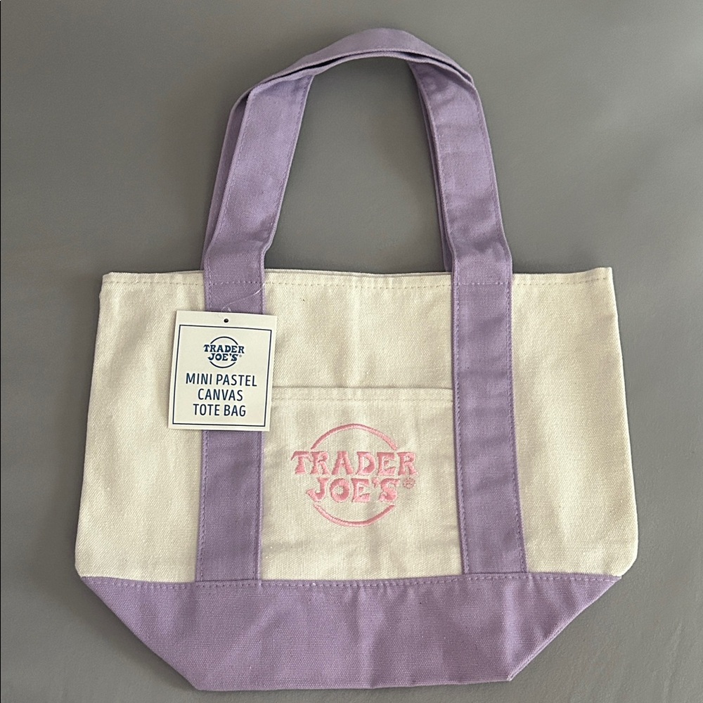 Trader Joe's Mini Tote with Lavender & Creams Accents